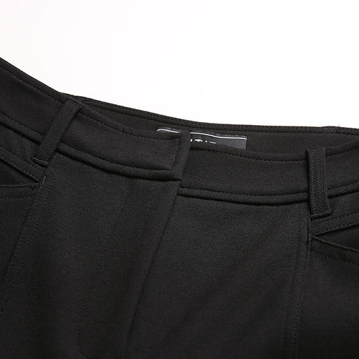 EITIE爱特爱冬季新款通勤显瘦百搭开叉中腰黑色小脚九分裤女6305014 商品图7