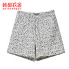 韩都衣舍2021春季新款女装小A版高腰粗花呢短款休闲裤OM83050茵 商品缩略图3