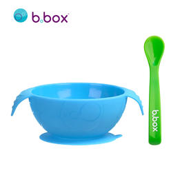 bbox婴儿碗勺套装宝宝吸盘碗硅胶防摔训练碗辅食碗儿童餐具一体式
