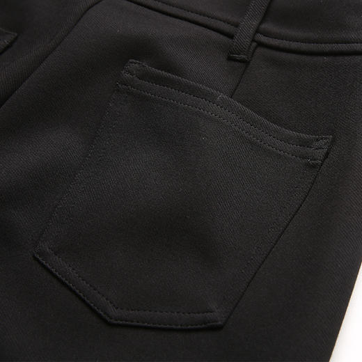 EITIE爱特爱冬季新款通勤显瘦百搭开叉中腰黑色小脚九分裤女6305014 商品图13