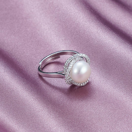 环环相扣-S925银珍珠戒指【RM0010-1-XF】2010 商品图0