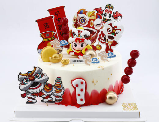 醒狮蛋糕，周岁，开业，祝寿均可（下单请先看详情）数字请备注 商品图0