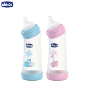 chicco智高宽口径防胀气PP弧形弯角奶瓶宝宝奶瓶