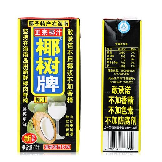 海南椰树椰子汁大盒1L 商品图2