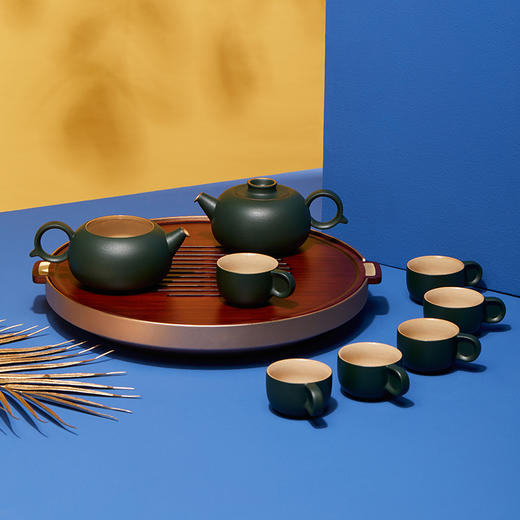 哲品 柿形壶六人陶瓷茶具茶盘套装办公室多人茶具功夫茶具套装家用 商品图3