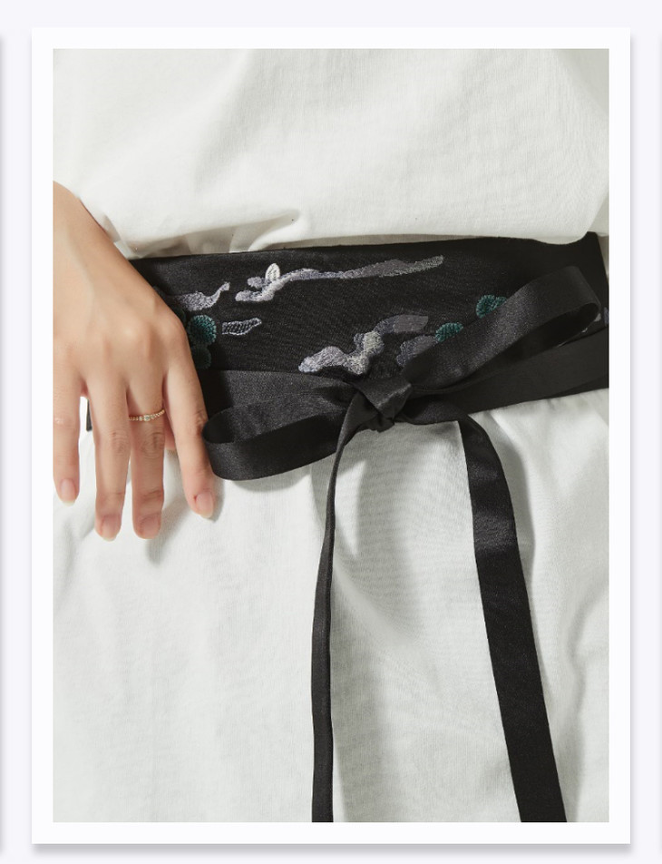 盖娅传说新品松柏祥云重工刺绣打籽绣国风国潮汉服腰封hg42020907