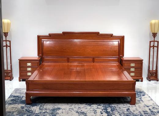 红桥红  家具严选  缅甸花梨（大果紫檀）  【220步步高升大脚高低床三件套】 商品图0