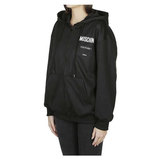 MOSCHINO 莫斯奇诺 抽绳 女性 连帽 胸标 女卫衣 黑色 1708 0529 2555 商品图1