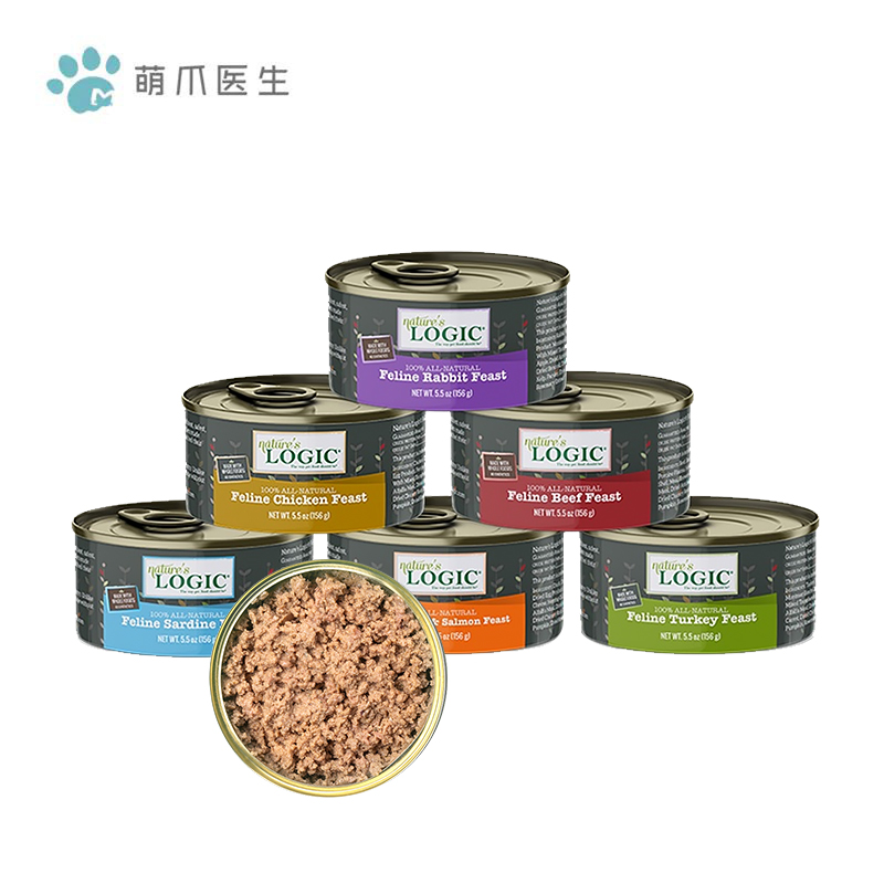 美国 Nature’s Logic 自然逻辑 猫咪主食罐 不含胶 高肉含量 156g