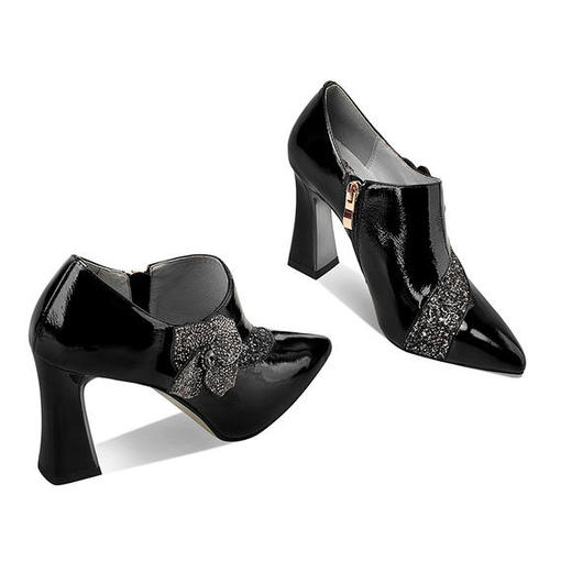 KBY-H2241秋季新品粗跟尖头深口单鞋时尚水钻舒适高跟鞋 商品图4