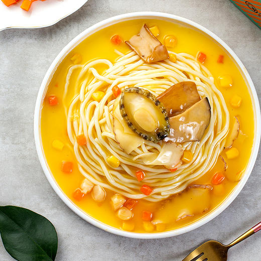 海文铭鲍鱼面加热即食鲍汁鲍鱼捞面即食早餐含面非油炸450g4盒yj