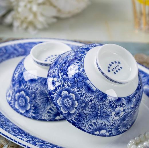 【餐具】-景德镇骨瓷餐具套装 60头釉中彩碗碟中式 商品图2