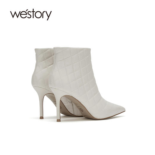 westory2020冬季新款尖头方格小牛皮时尚时装靴W20DS80281 商品图2