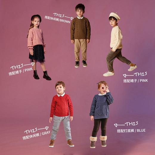 【100元任选10件】奶油系亲子款-温柔慵懒的多色圆领麻花毛衣~dzx801 商品图12