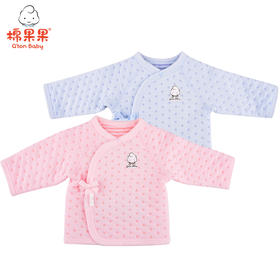 棉果果冬季内衣男童女童提花色织空气层偏襟上衣M401111620756