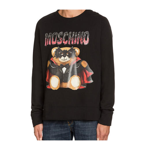 MOSCHINO 莫斯奇诺 黑色 长袖T恤衫卫衣 黑色 1719 0227 1555 商品图2