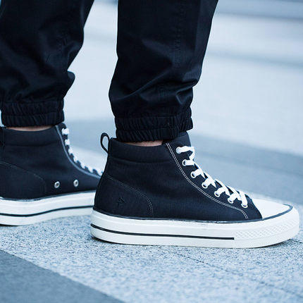 新品龙牙龙跃中帮战术帆布鞋男新款经典百搭板鞋 商品图3