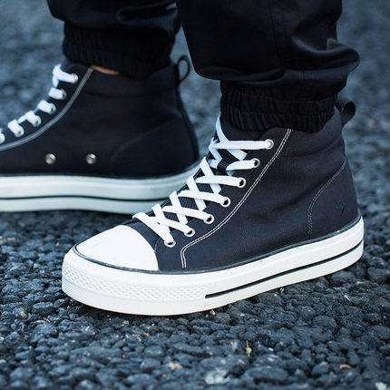 新品龙牙龙跃中帮战术帆布鞋男新款经典百搭板鞋 商品图2