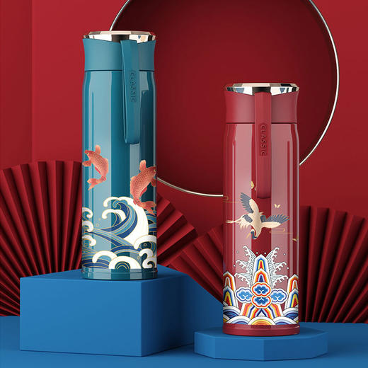 【中国风创意国潮风文艺杯子】保温杯不锈钢居家日用男女ins泡茶杯 商品图0