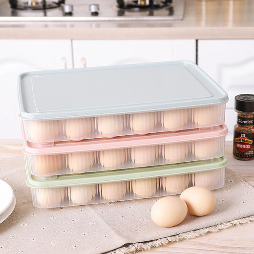 【鸡蛋24格保鲜盒】厨房带盖防尘食物收纳盒 冰箱鸡蛋收纳保鲜盒24格鸡蛋格蛋托 商品图1