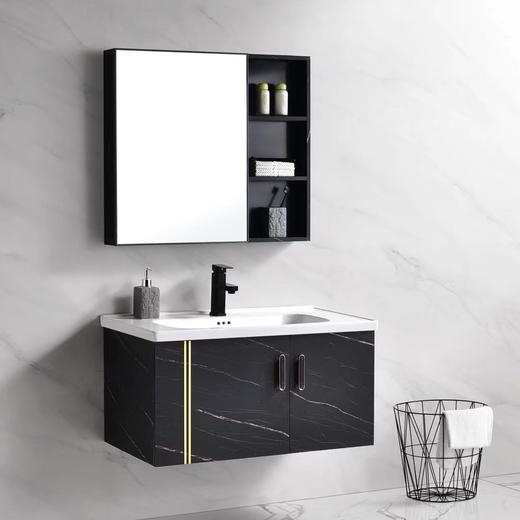 浴室柜 31-80E 80CM 铝+航空板 /镜柜 商品图0