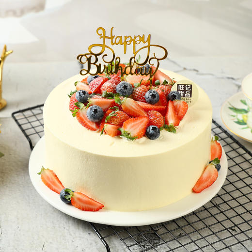 婉约盛放-草莓鲜果，纯进口动物奶油蛋糕【惠州】 商品图1
