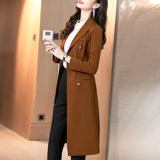 SP-092355时尚翻领长袖气质百搭中长款时髦大衣外套 商品图2