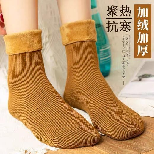 中筒加绒加厚雪地袜保暖棉袜毛圈地板袜 商品图2