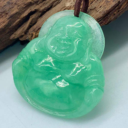 派瑞翡翠 翡翠佛 糯种 绿色 商品图3