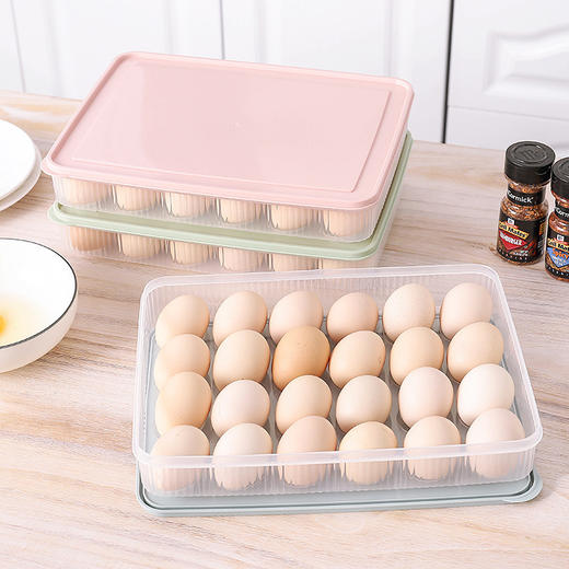 【鸡蛋24格保鲜盒】厨房带盖防尘食物收纳盒 冰箱鸡蛋收纳保鲜盒24格鸡蛋格蛋托 商品图3