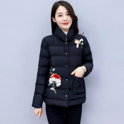 cq-rsld8519 复古可拆卸连帽刺绣棉衣女2020冬季新款名族风棉袄外套