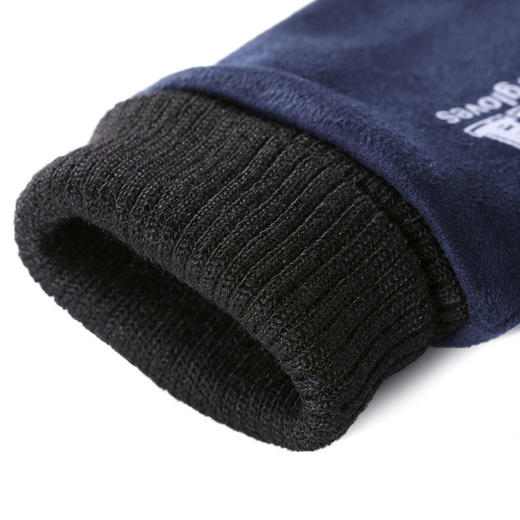 麂皮绒手套保暖加绒触屏防滑男女手套户外运动秋冬季骑行开车手套 商品图7