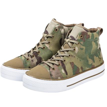 新品龙牙龙跃中帮战术帆布鞋男新款经典百搭板鞋 商品图4