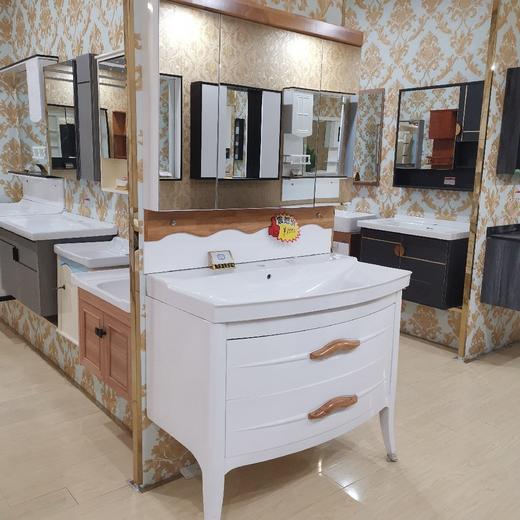 【样品处理999元】浴室柜 3105-100CM 带镜柜/PVC/弧形盆 商品图0