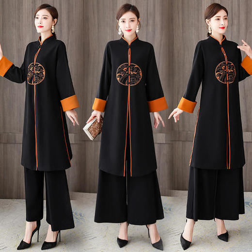 AHM-olz1590时尚气质宽松显瘦遮肉复古民族风两件套 商品图2