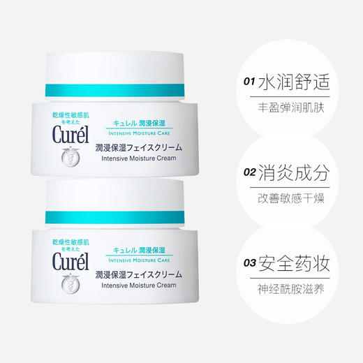 【中欧班列精选】日本产Curel/珂润润浸保湿滋养乳霜面霜补水滋润舒缓40g LPY 商品图1