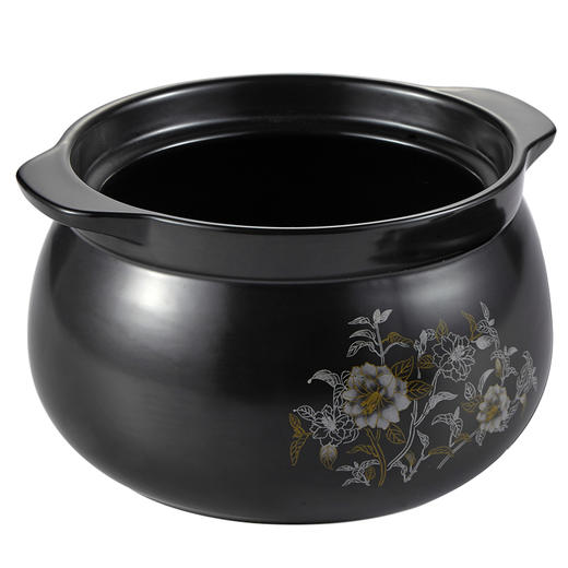 曼达尼砂锅金花黑砂锅炖锅耐高温汤煲陶瓷小沙锅煲汤锅