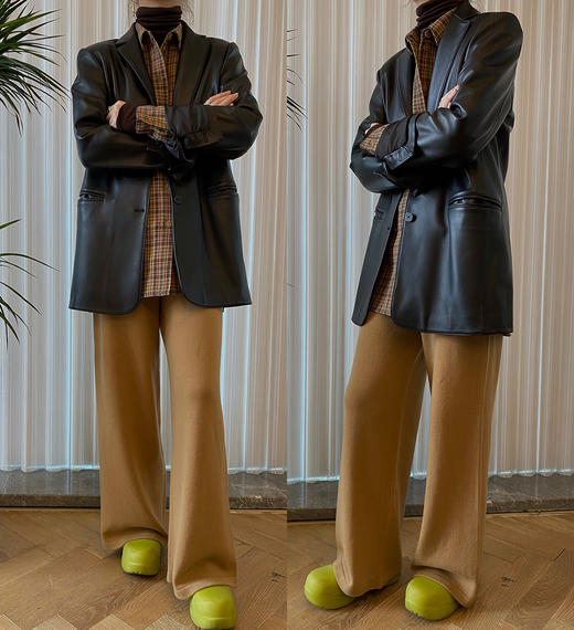 HIDEMI黑色小羊皮廓形西装 商品图13