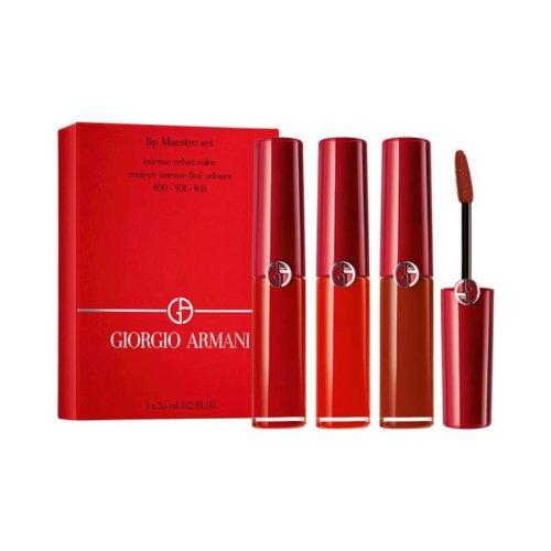 Giorgio Armani/乔治 阿玛尼臻致丝绒哑光唇釉迷你三支装（400人间正红+401元气橙+405热卖番茄色）3.5ml/支