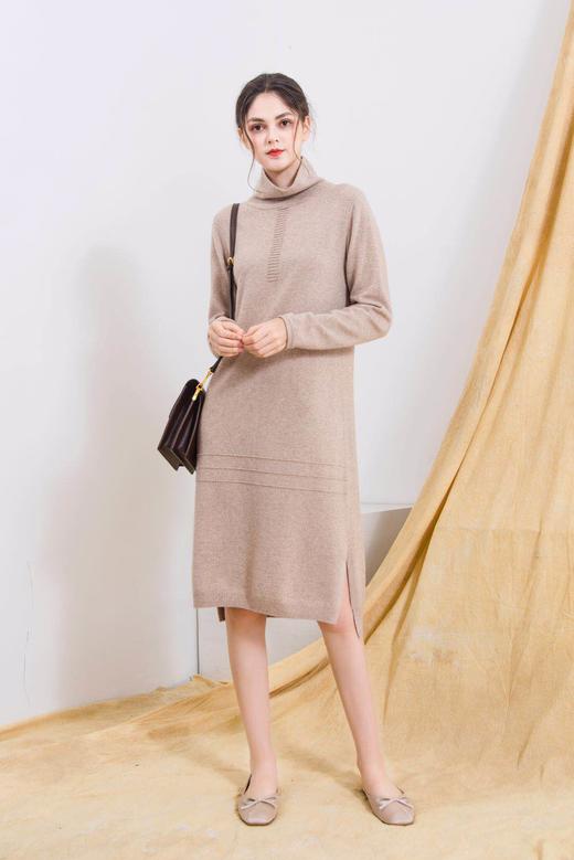 羊绒连衣裙6ES5389--驼色羊绒连衣裙--《冬季时尚系列》 商品图1