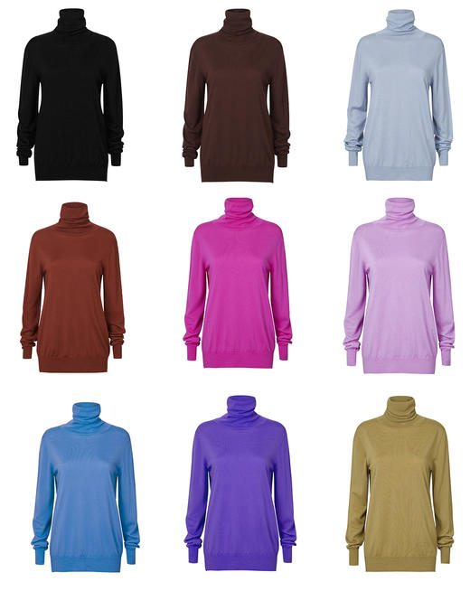 HIDEMI 秋冬叠穿基础必入/美利奴羊毛薄款高领毛衣 商品图1