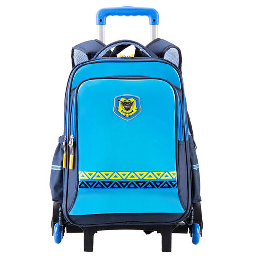 1-6年级卡拉羊小学生拉杆书包儿童6轮可爬楼梯可拆卸减负背包CX8454冰海蓝KLY 商品图1