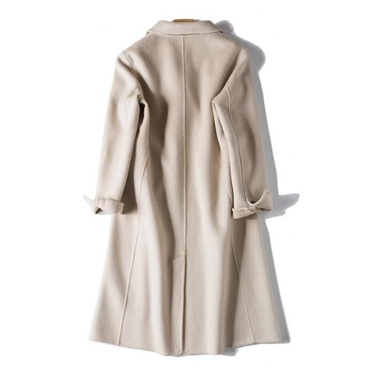 【羊绒大衣】。纯色手工双面羊绒大衣女中长款韩版宽松 商品图2