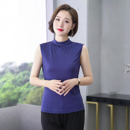 丁摩 【断码清仓】100%桑蚕丝V领真丝针织短袖T恤2039WX001 商品图6