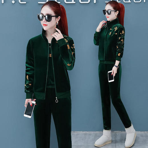 SP-GB247666秋冬新款休闲时尚显瘦三件套运动套装 商品图2