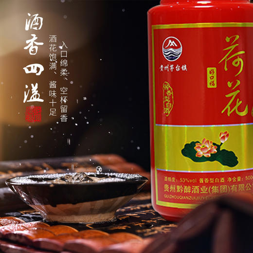 茅台镇酱香型白酒53度红荷花窖藏坤沙白酒送礼喜宴接待用酒500ml