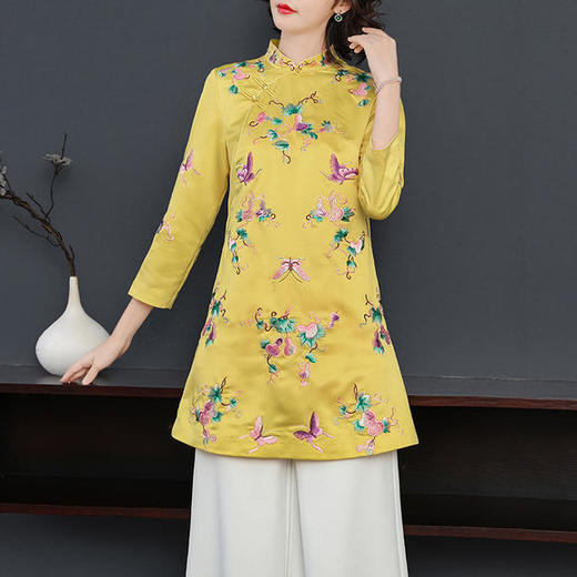 YFN-20217新款复古改良刺绣旗袍上衣 商品图3