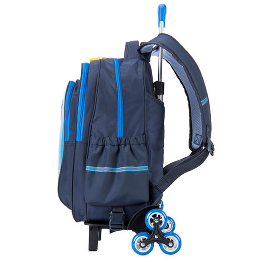 1-6年级卡拉羊小学生拉杆书包儿童6轮可爬楼梯可拆卸减负背包CX8454冰海蓝KLY 商品图2