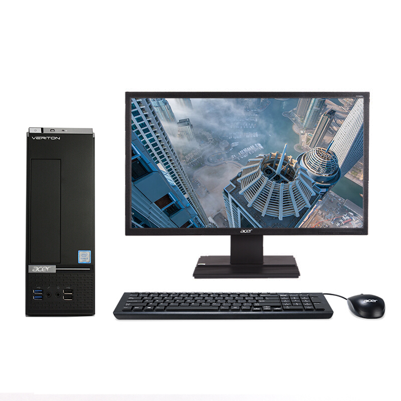 宏碁 Acer Veriton B430 商用台式电脑 (i5-7400 4G 128GSSD+1T Win10 三年上门 10升小机箱)24英寸大屏LED
