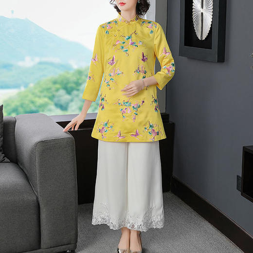 YFN-20217新款复古改良刺绣旗袍上衣 商品图4